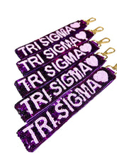 Load image into Gallery viewer, Sigma Sigma Sigma Sequin Heart Wristlet