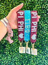 Load image into Gallery viewer, Pi Beta Phi Sequin Heart Wristlet