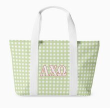 Load image into Gallery viewer, Alpha Chi Omega Gingham Tote