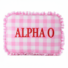Load image into Gallery viewer, ALPHA O Gingham Cosmetic Bag