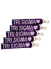 Load image into Gallery viewer, Sigma Sigma Sigma Sequin Heart Wristlet