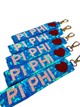 Load image into Gallery viewer, Pi Beta Phi Sequin Heart Wristlet