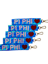 Load image into Gallery viewer, Pi Beta Phi Sequin Heart Wristlet