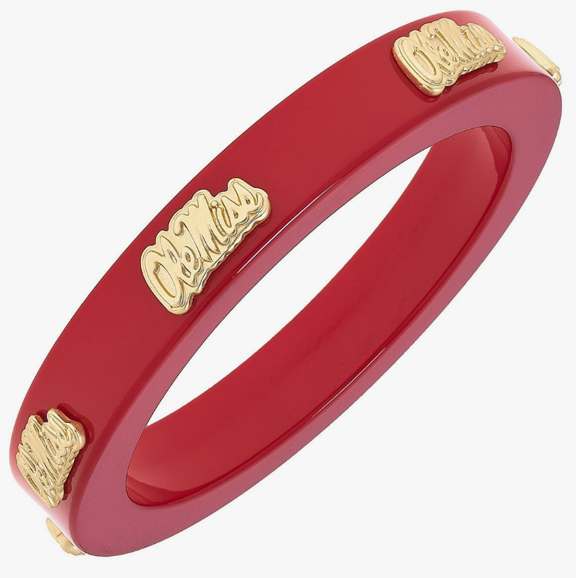 Ole Miss Red Resin Bangle