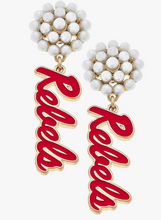 Load image into Gallery viewer, Cluster Pearl Ole Miss Rebels Earrings