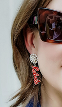 Load image into Gallery viewer, Cluster Pearl Ole Miss Rebels Earrings