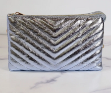 Load image into Gallery viewer, Metallic Denim Quilted Crossbody