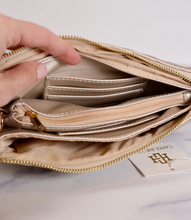 Load image into Gallery viewer, Metallic Denim Quilted Crossbody