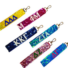 Load image into Gallery viewer, Sequined Sorority Letter Wristlets