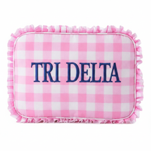 Load image into Gallery viewer, TRI DELTA Gingham Cosmetic Bag