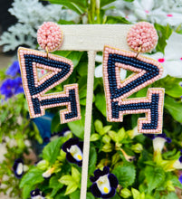 Load image into Gallery viewer, Delta Gamma Seed Bead Earrings