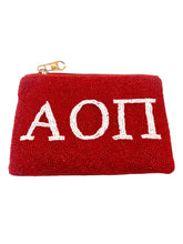 Load image into Gallery viewer, Alpha Omicron Pi Beaded Coin Purse