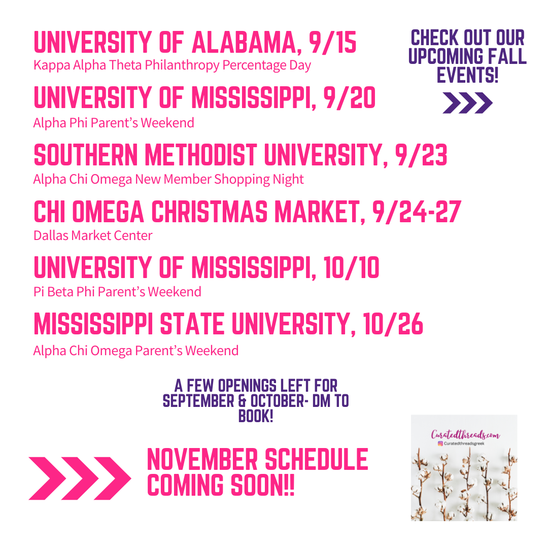 Upcoming 2025 Fall Events! – Curated Threads