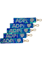 Load image into Gallery viewer, Alpha Delta Pi Sequin Heart Wristlet
