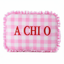 Load image into Gallery viewer, A CHI O Gingham Cosmetic Bag
