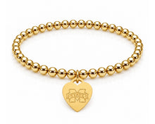 Load image into Gallery viewer, Mississippi State Heart Tag Stretch Bracelet
