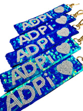 Load image into Gallery viewer, Alpha Delta Pi Sequin Heart Wristlet
