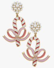 Load image into Gallery viewer, Candy Cane Holiday Cluster Earrings
