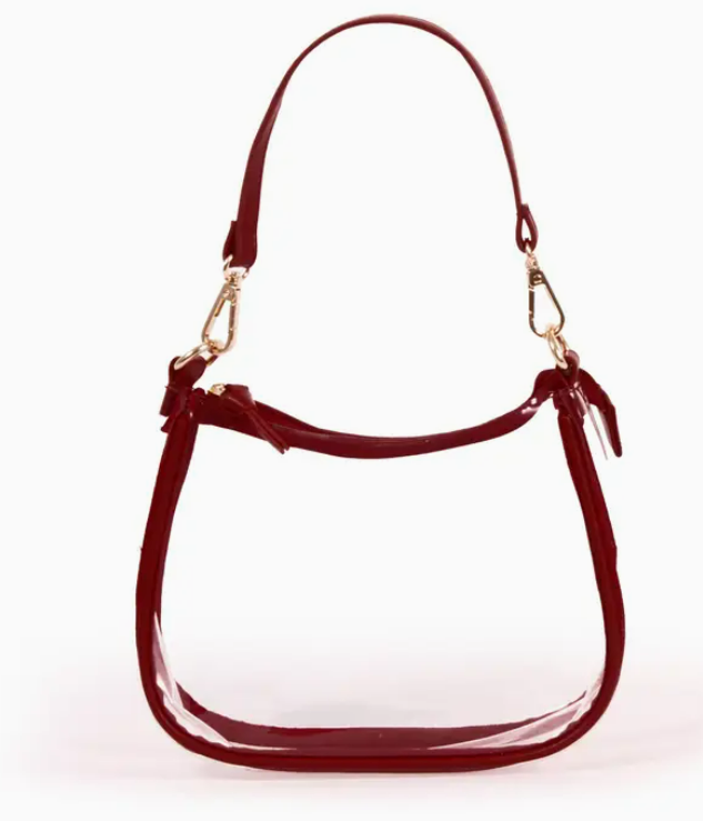 Clara Maroon Clear Game Day Bag
