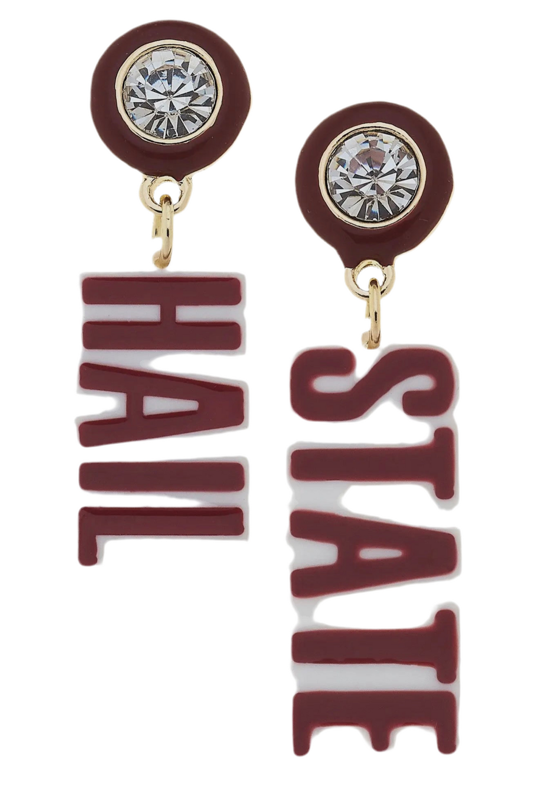 Hail State Resin Block Earrings