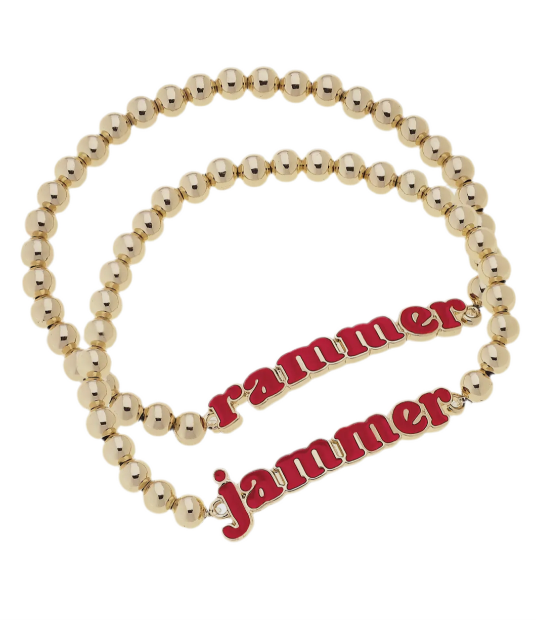 Alabama Rammer Jammer Shiny Ball Bead Bracelet Set