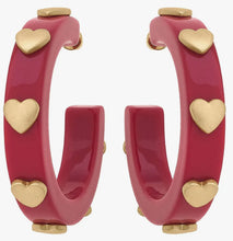 Load image into Gallery viewer, Valentine’s Heart Hoop Earrings
