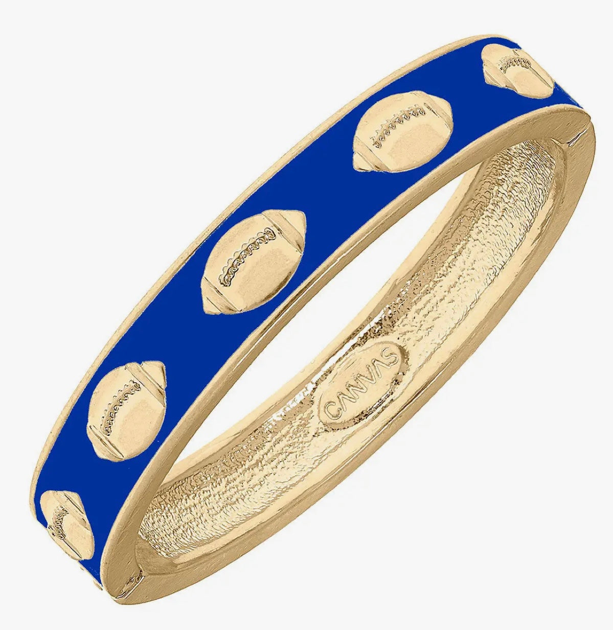 Blue & White Football Hinge Bangle – Curated Threads
