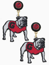 Load image into Gallery viewer, GA Dawgs Mascot Resin Earrings
