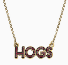 Load image into Gallery viewer, Arkansas Hogs Drop Enamel Necklace
