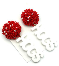 Load image into Gallery viewer, Hogs Beaded Game Day Earrings
