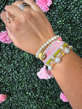Load image into Gallery viewer, Gamma Phi Beta Crystal Bolo Bracelet
