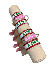 Load image into Gallery viewer, Alpha Chi Omega Crystal Bolo Bracelet
