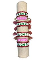 Load image into Gallery viewer, Alpha Chi Omega Crystal Bolo Bracelet
