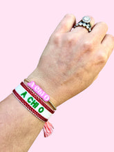 Load image into Gallery viewer, Alpha Chi Omega Crystal Bolo Bracelet
