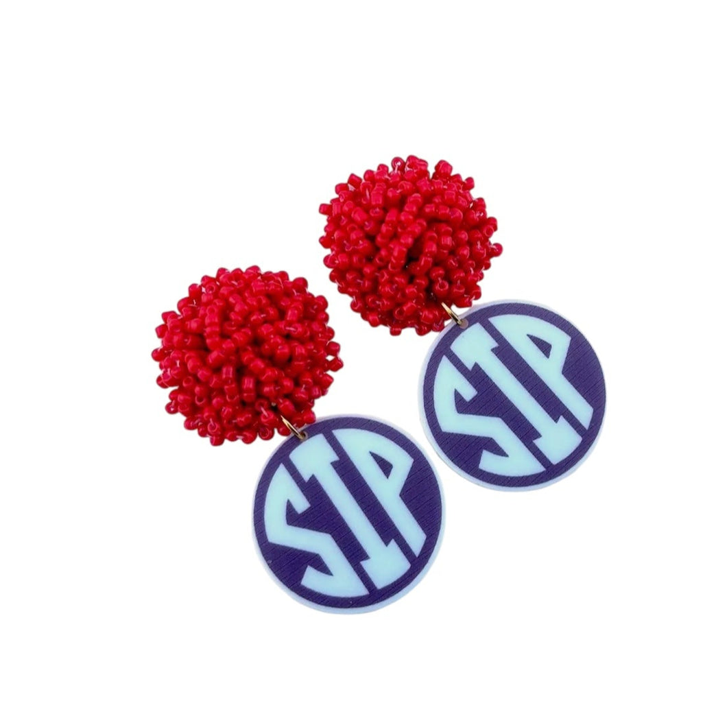 The Sip Beaded Game Day Earrings