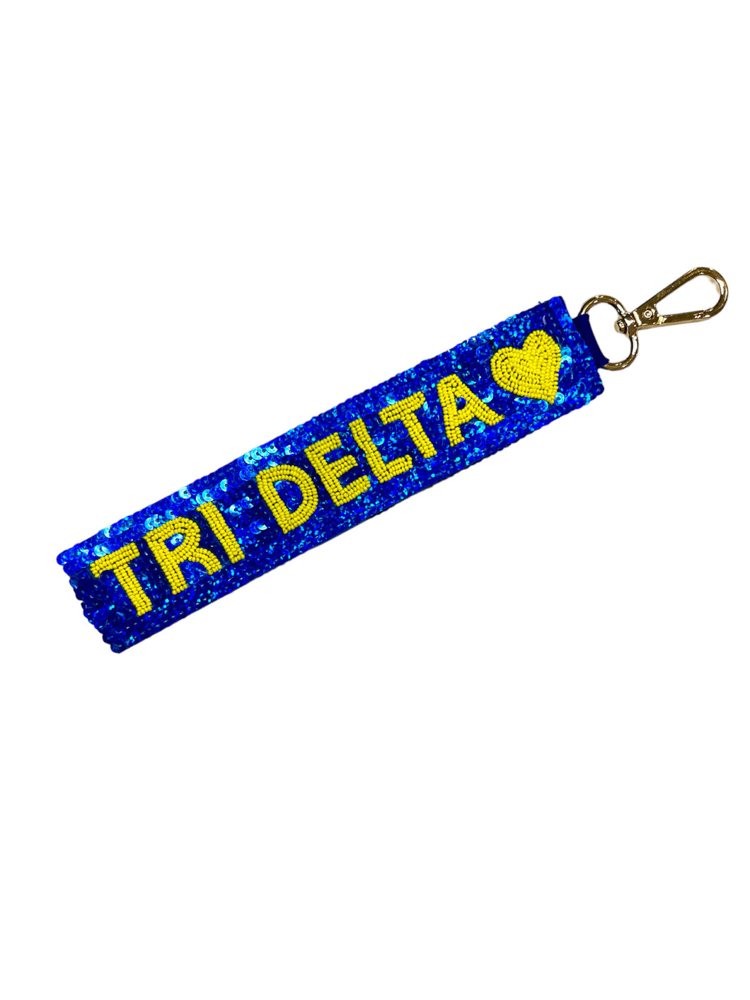 Delta Delta Delta Sequin Heart Wristlet