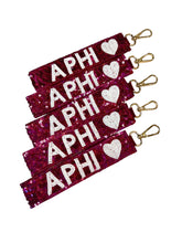 Load image into Gallery viewer, Alpha Phi Sequin Heart Wristlet
