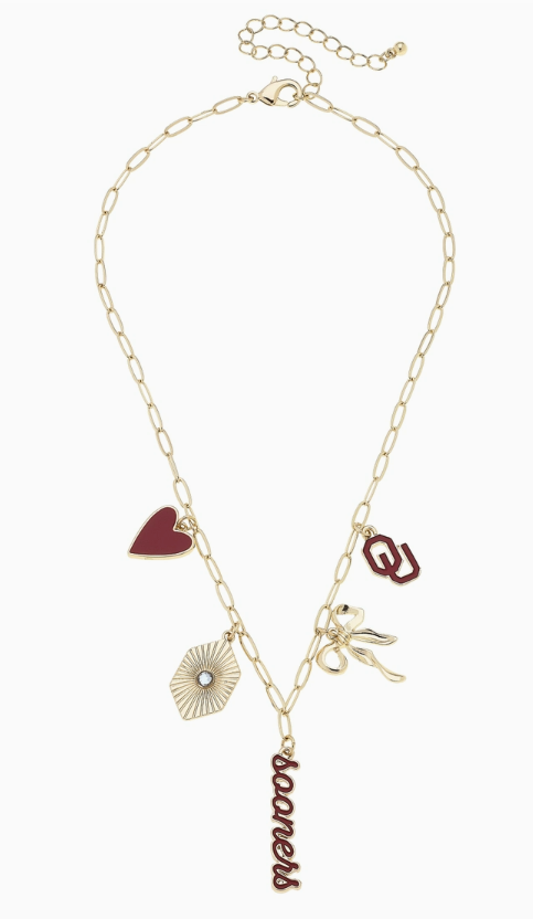 Oklahoma Sooners Paperclip Charm Necklace