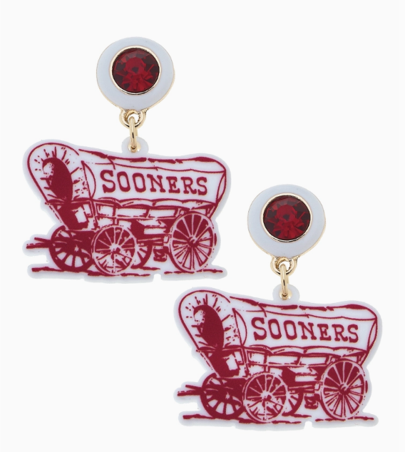 Oklahoma Sooners Schooner Drop Earrings