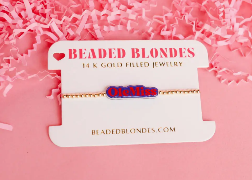 Beaded Blondes Ole Miss Bracelet