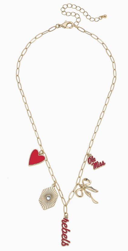 Ole Miss Paperclip Charm Necklace