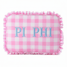 Load image into Gallery viewer, PI PHI Gingham Cosmetic Bag
