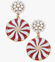Load image into Gallery viewer, Christmas Peppermint Cluster Earrings

