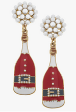 Load image into Gallery viewer, Champagne Santa Holiday Cluster Earrings
