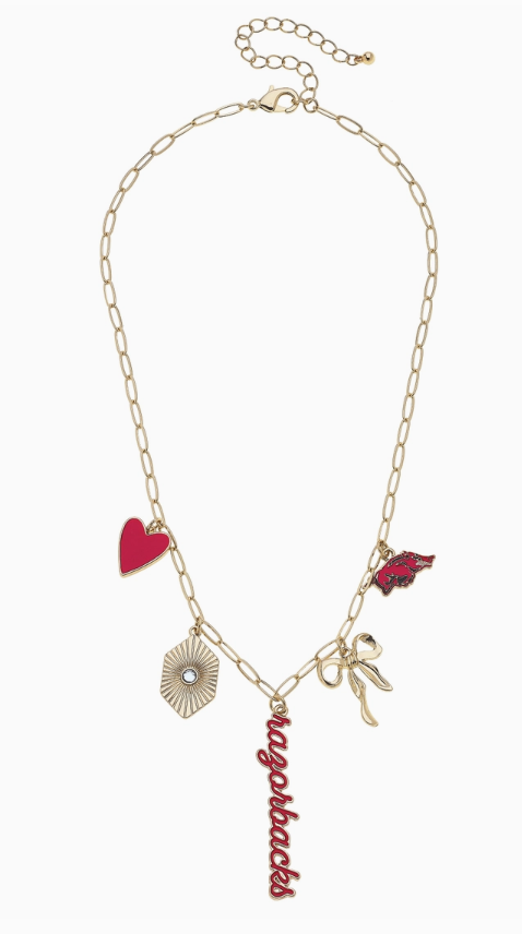 Arkansas Razorbacks Paperclip Charm Necklace