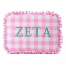 Load image into Gallery viewer, ZETA Gingham Cosmetic Bag
