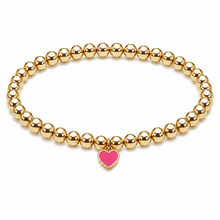 Load image into Gallery viewer, Alpha Omicron Pi Mini Color Pop Heart Stretch Bracelet
