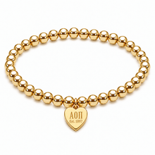 Load image into Gallery viewer, Alpha Omicron Pi Mini Color Pop Heart Stretch Bracelet
