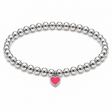 Load image into Gallery viewer, Alpha Omicron Pi Mini Color Pop Heart Stretch Bracelet

