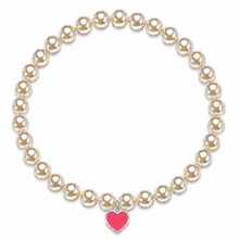 Load image into Gallery viewer, Alpha Omicron Pi Mini Color Pop Heart Stretch Bracelet
